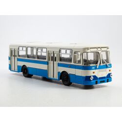 Масштабная модель автобуса ЛИАЗ-677М (бело-синий)(1:43)