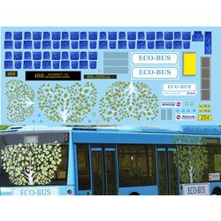 Набор декалей Автобус МАЗ-203 Эко Бус (голубой)